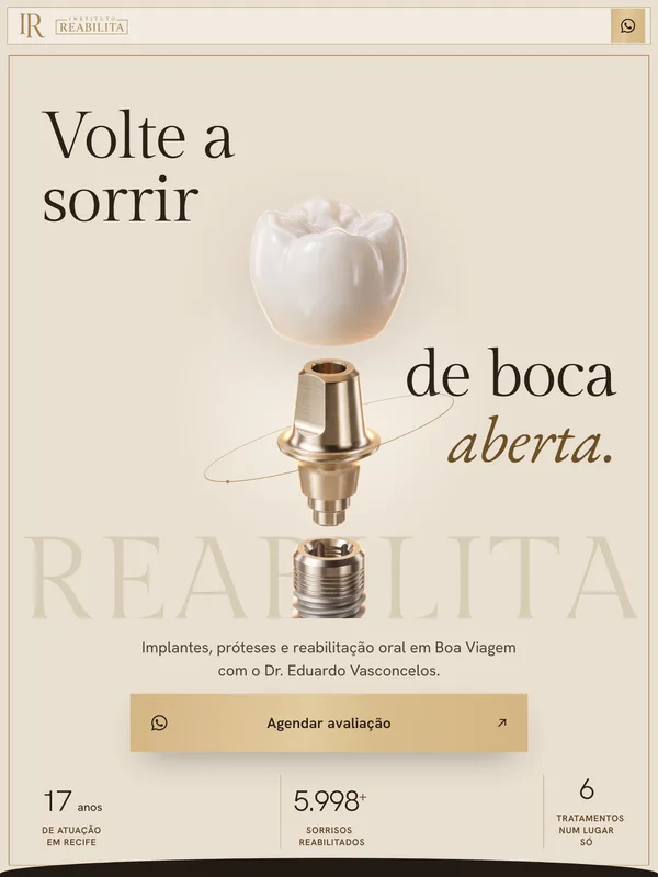 A landing page do Instituto Reabilita aberta num notebook e num celular